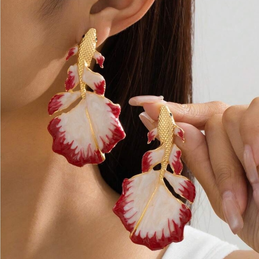 Maison Rouge Koi Gold Fish Earrings
